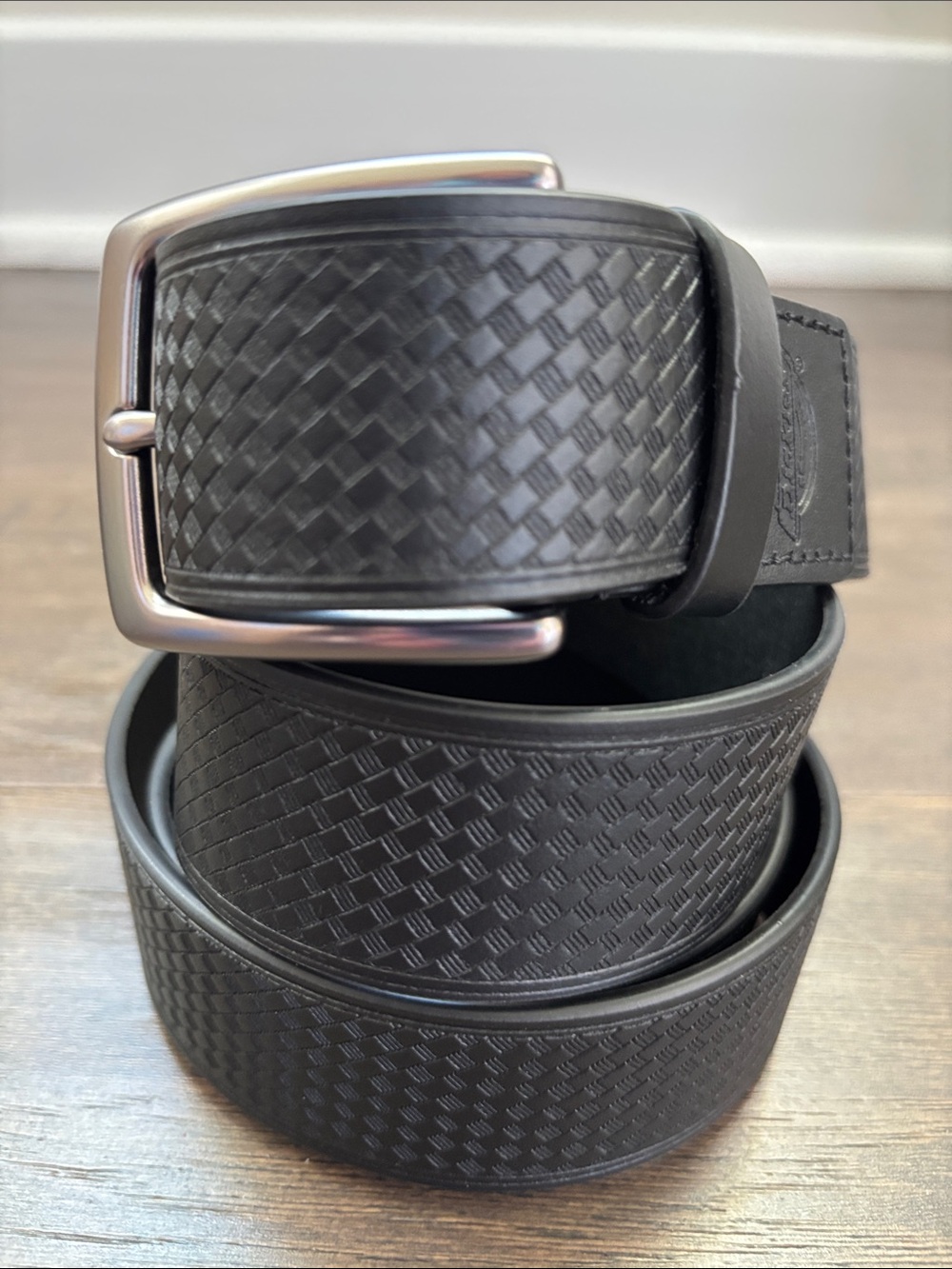 Dickies Genuine Leather Workwear, silvertone buckle belt, casual, work, everyday